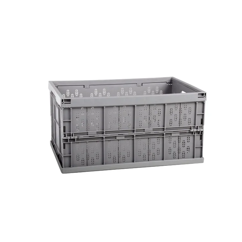 Large Heavy-Duty Portable Plastic Storage Basket Folding Design for Convenient Storage