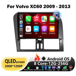 Android 16 Auto For Volvo XC60 2009 - 2013 LHD 4G Car Radio Multimedia Player GPS Stereo No 2din Wireless Carplay BT DSP 9 Inch