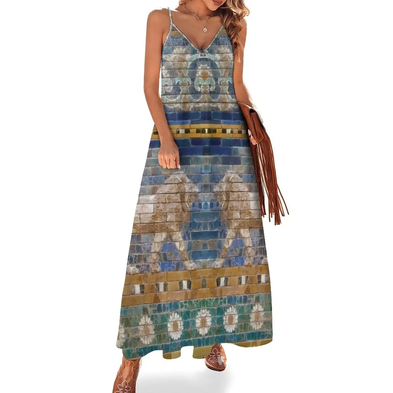 

Lions from Babylon Sleeveless Dress Long dresses party dresses women dresses summer Evening gown