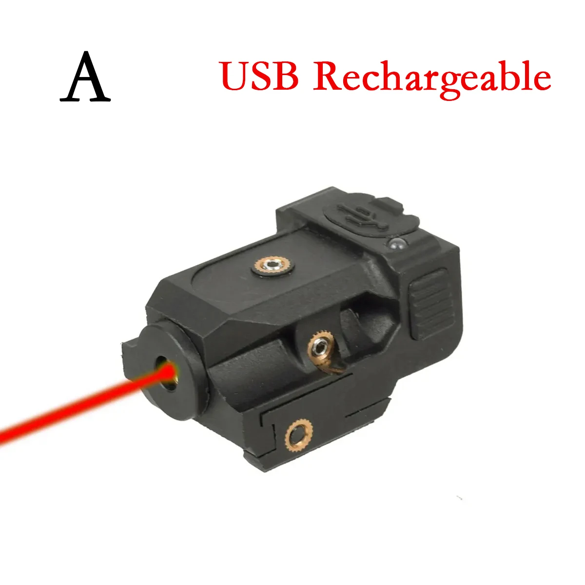 Pistol Laser Taktis USB Charging Red Green Dot, Scope Laser untuk Pistol, Cocok untuk Rel 20mm, G17 G19 Taurus G2C, Laser Latihan Pistol