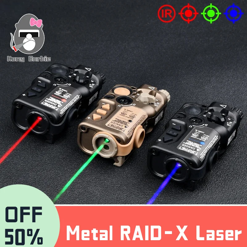 All Metal RAID-X Tactical Laser WADSN Airsoft Red Green Blue Dot IR Strobe Laser Hunting Weapon Light Fit 20mm Picatinny Rail