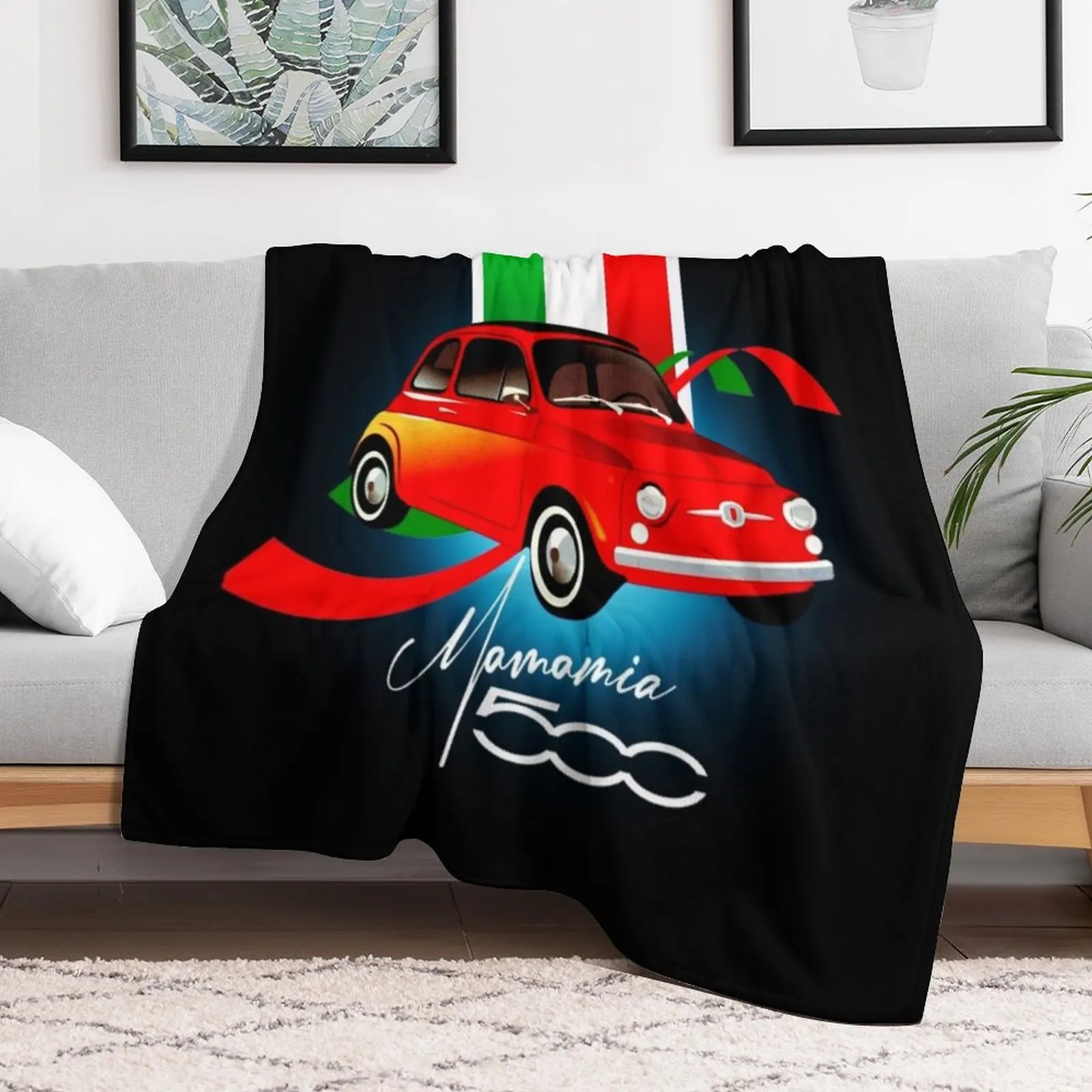 fiat 500 red Throw Blanket Luxury Throw Cute Luxury Designer Loose Blankets