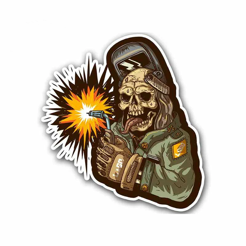 

Y400# Car Sticker for Zombie Welder Welding Helmet Personality Suitable for RV Creative Pull Flower Creativity PVC
