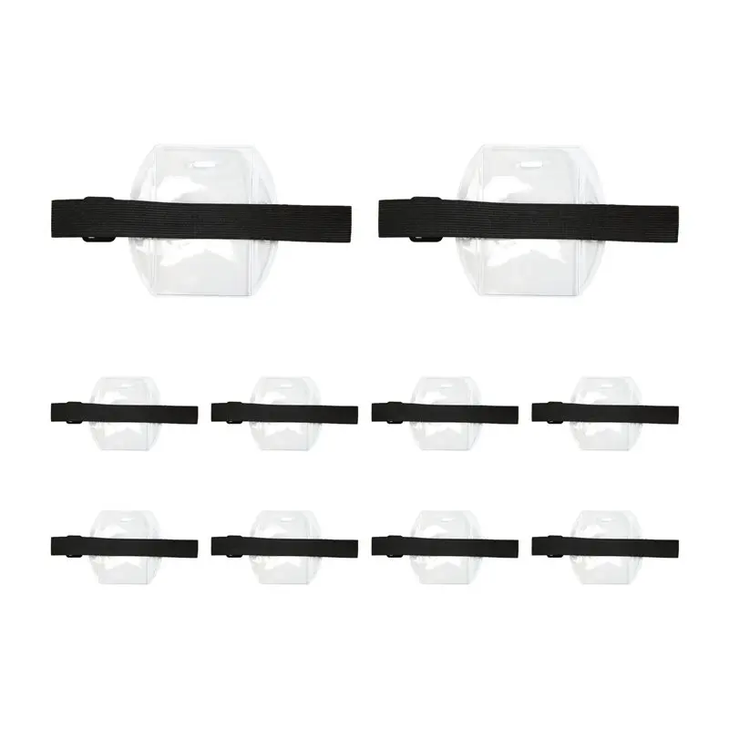Leading-Waterproof ID Card Holder With Adjustment Buckle Universal Size For Work Passes (10Pcs)