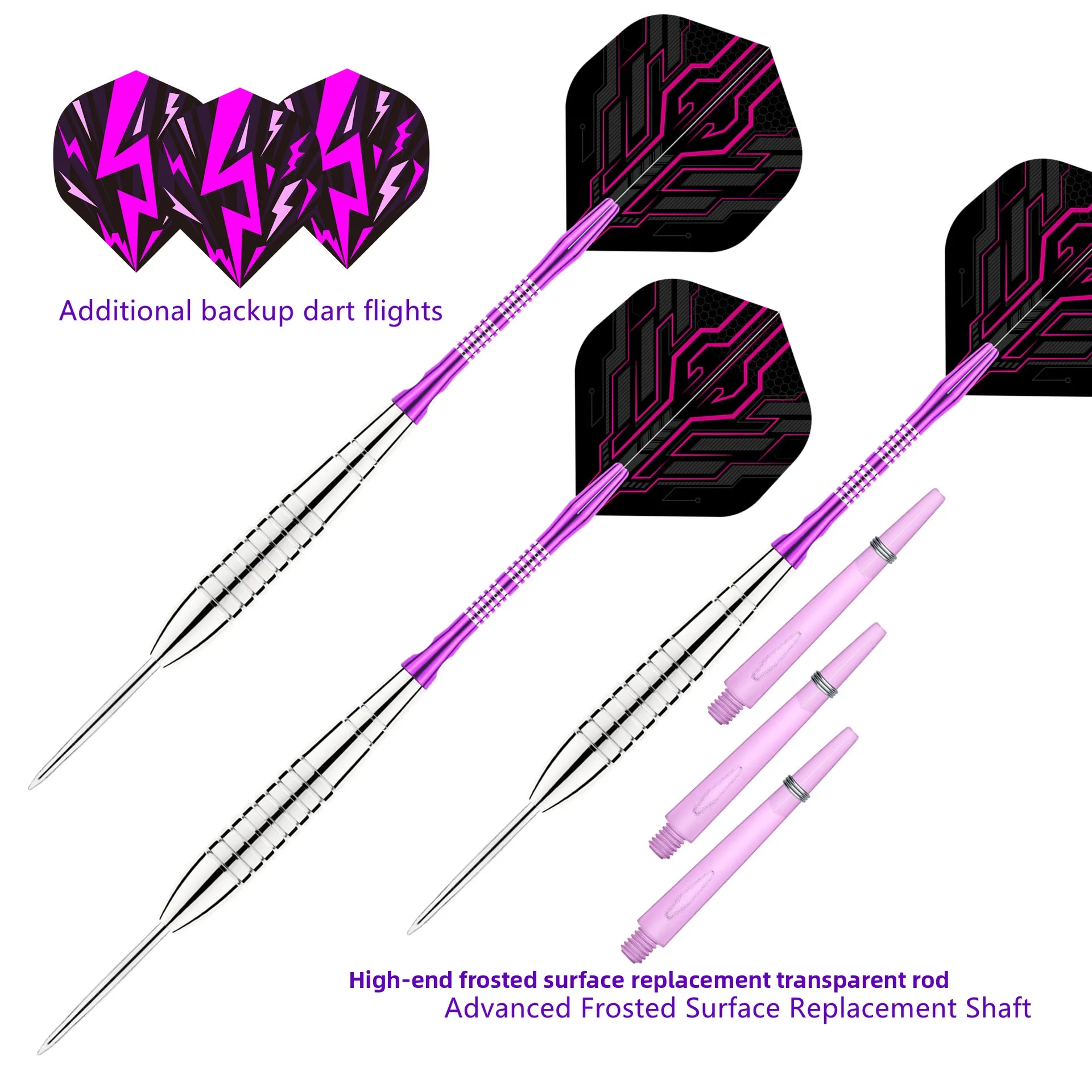 

3Pcs/pack 22g Steel Tip Darts Sets Standard PET Flight, Aluminum Darts Shafts Steel Tip with Storage Box for Beginners 24BD