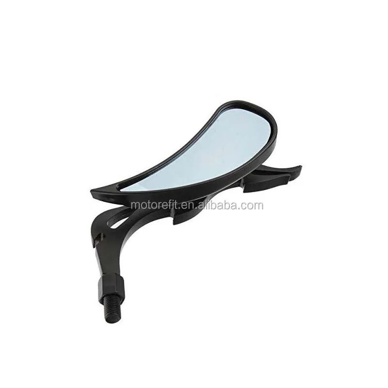 New Arrival  Universal Motorcycle Flame Rear View Mirrors Black Motorcycle Side View Mirrors