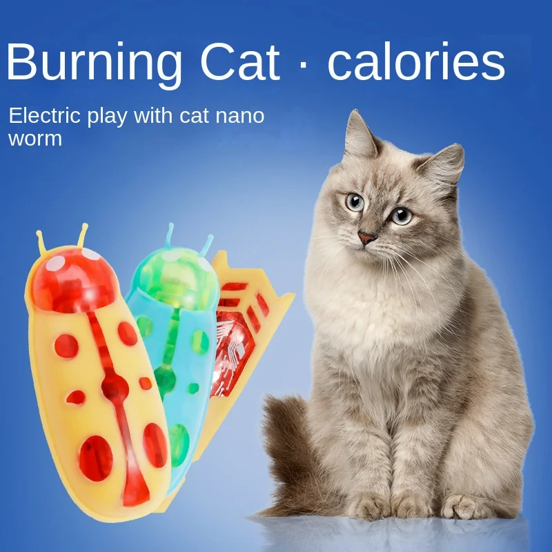 1pcs Electric Bug Cat Toy Automatic Flip Battery Operated Pet Dog Beetle Playing Interactive Toy Cat Toy Pet Supplies