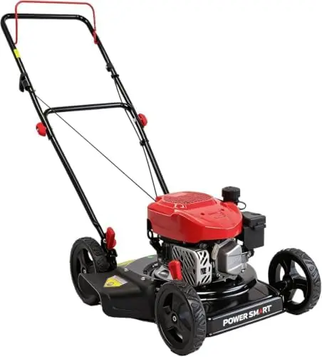 EasyCut 18-Inch Gas Lawn Mower, 144cc OHV Engine, Steel Deck, Side Discharge, 5-Position Dual-Lever Height Adjustment