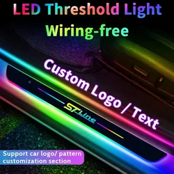 Customized For ST Line Focus Fiesta Kuga Escape Car Welcome Door illuminated Sill Light Logo Lamp LED Car Pedal Decoration