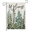 Welcome Christmas Garden Flags for Outside 12x18 Inch Double Sided jjp