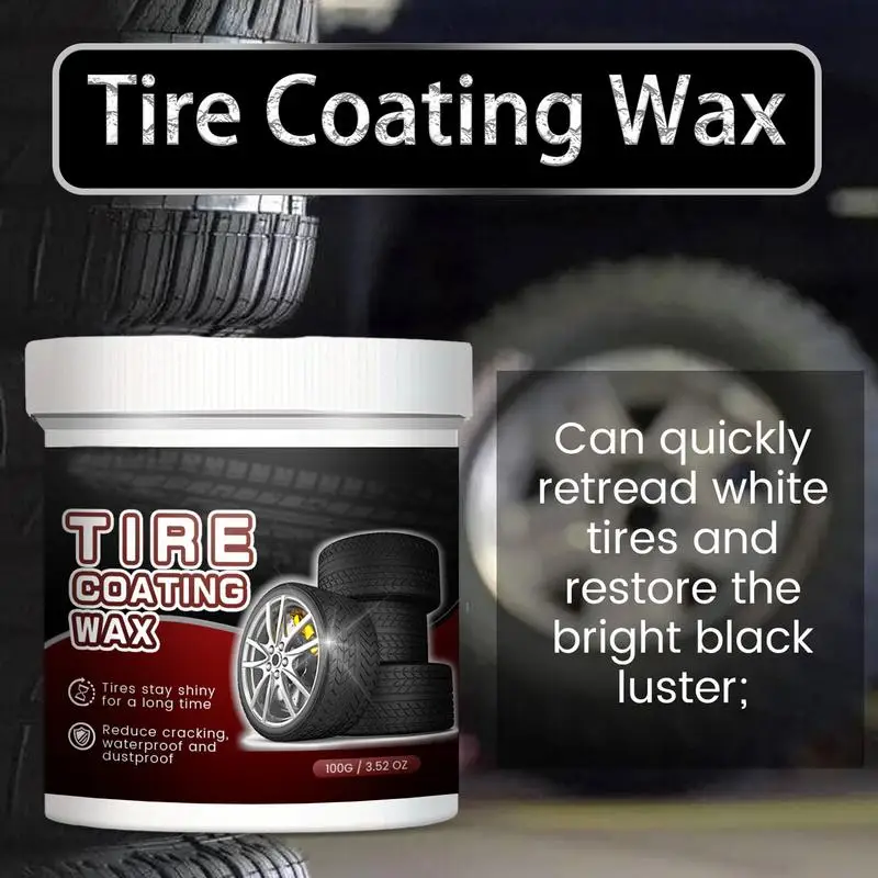 100g Tire Coating Wax Fast-Acting Rim Cleaner Dust Remover Car Tire Retreading Cleaning Cream Car Cleaning Supplies