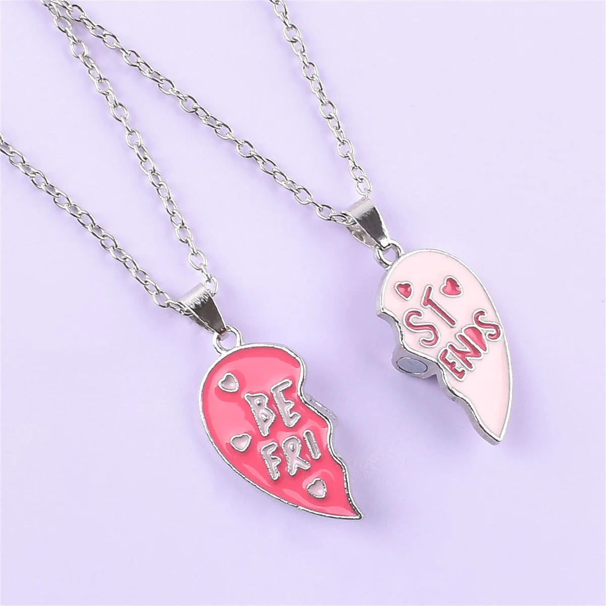 2 قطعة أفضل صديق الحب المغناطيسي قلادة حلوة ولطيفة الكرتون قلادة بحرف حفلة عيد ميلاد مهرجان هدية مجوهرات اكسسوارات #2