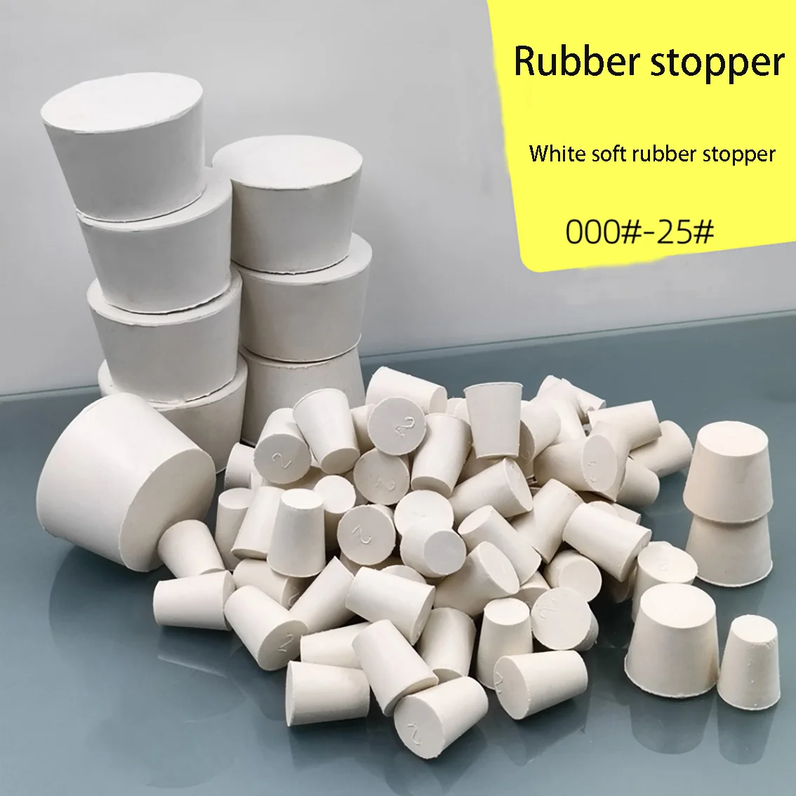 1PCS Rubber Stopper White Rubber Stopper Test tube Rlask Water Pipe Sealing Stopper Rubber Stopper Sealing Floor Drain NO.10-25