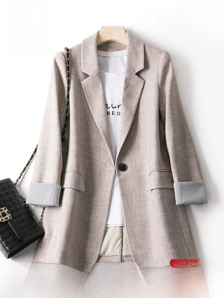 

Rn Women's Single-breasted Jaet Slim Fit Casual Versatile Korean Sle Autumn Faion Tailoring Slimming Suit