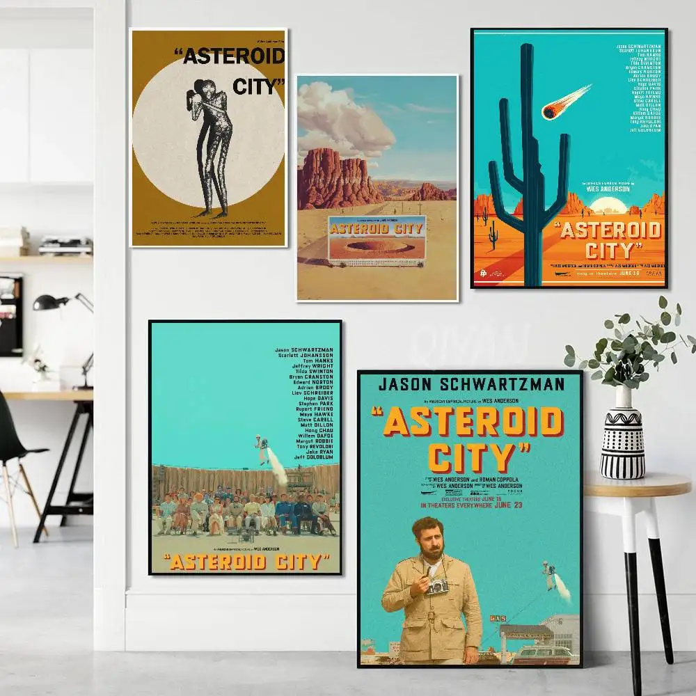 Movie A-Asteroid City Art Sticky Wall Waterproof Home Living Room Bedroom Bar Aesthetic Decoration