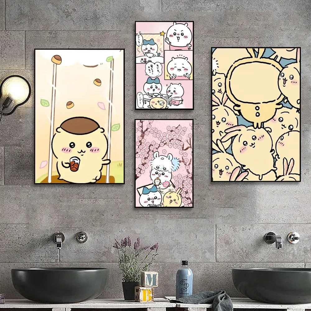 Japan comics Cute Chiikawas Poster No Framed Poster Kraft Club Bar Paper Vintage Poster Wall Art Painting Bedroom Study Stickers