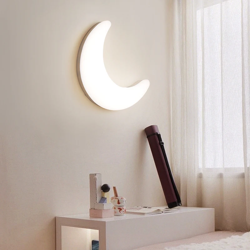 Crescent wall lamp living room background LED wall light Indoor Lighting for Living Room Corridor white Light Fixtures 38cm 49cm