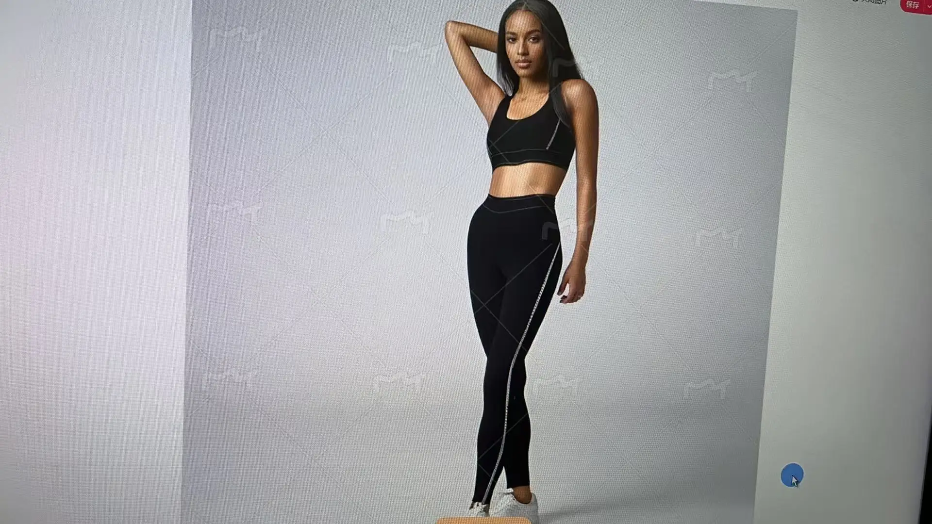 Y9001 الأوروبية والأمريكية عبر الحدود المرأة الصيف نمط جديد الأبجدية موضة اليوغا الرياضة الترفيه قطعتين مجموعة في الأوراق المالية #2