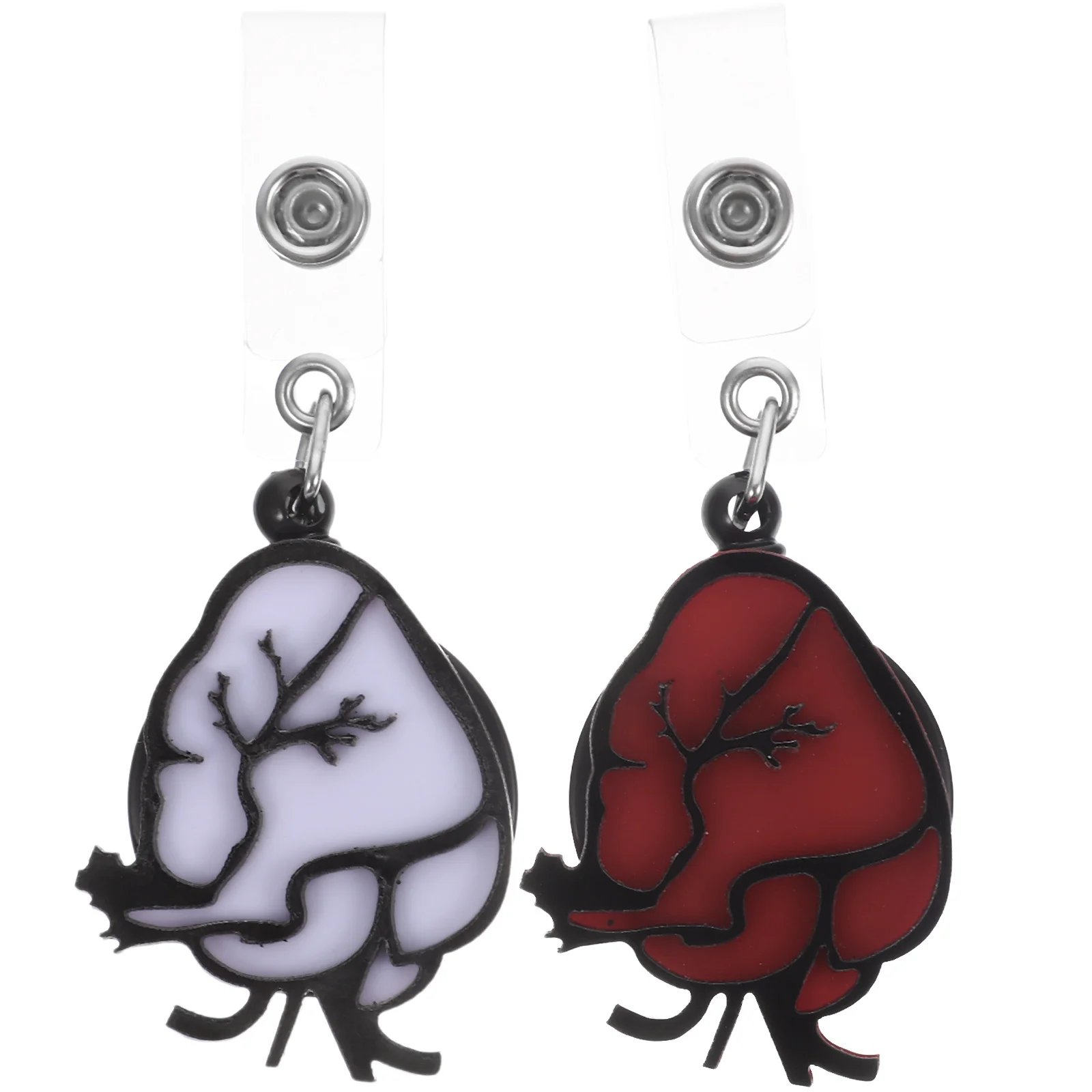 

2Pcs Heart Shaped Retractable Badge Holder Reels Strong Fastener for Id Cards Nurse Badges Credit Cards Convenient Carry