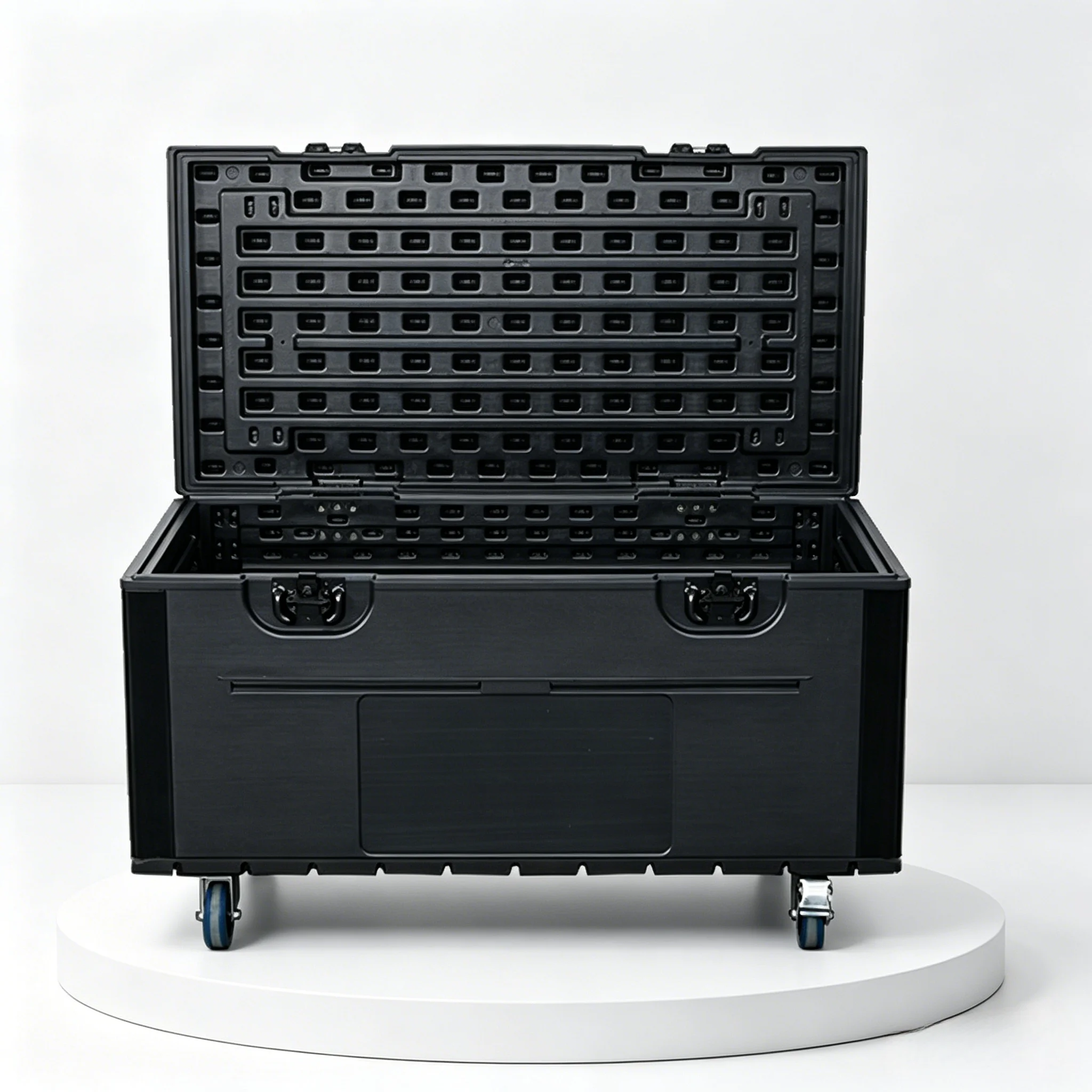 Flight case with Removable Dividers, Designed for Disassembly and Shipping; Suitable for Packing and Transporting Stage Cables.
