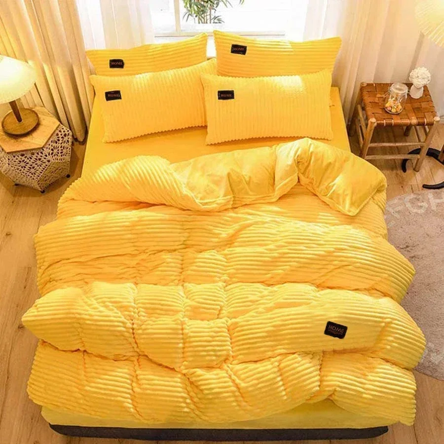 Winter warm solid flannel duvet cover single double queen king size quilt cover double bed luxury bedding set 220X240cm