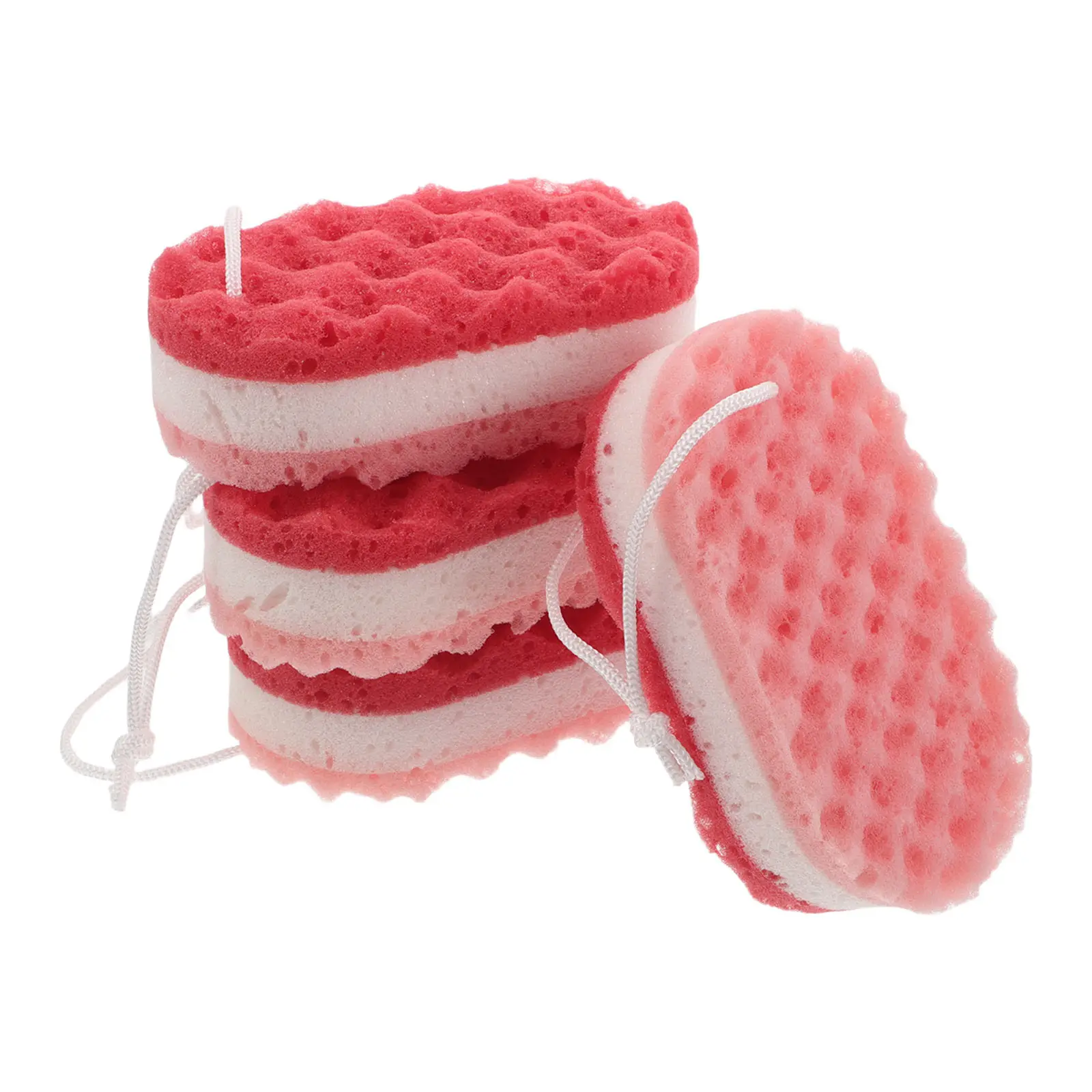 

4Pcs Exfoliating Loofah Bath Sponge Ergonomic Curved Body Scrubber for Back Cleaning Water Absorbent Soft Radiant Skin Shower