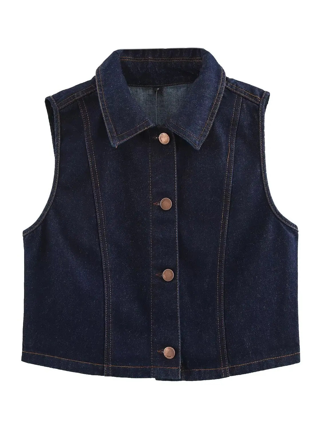 Women's High Waist Short Denim Vest Set with Front Slit  Skirt Long Skirt Cotton Polyester Blend Iron Free A-Line Skirt