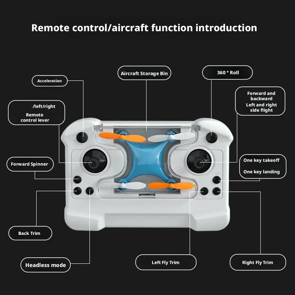 Mini Drone Speelgoed Afstandsbediening 360 Graden Roll One-Touch Opstijgen Landing Kinderspeelgoed Micro Vliegtuigen Vaste Hoogte Quadcopter