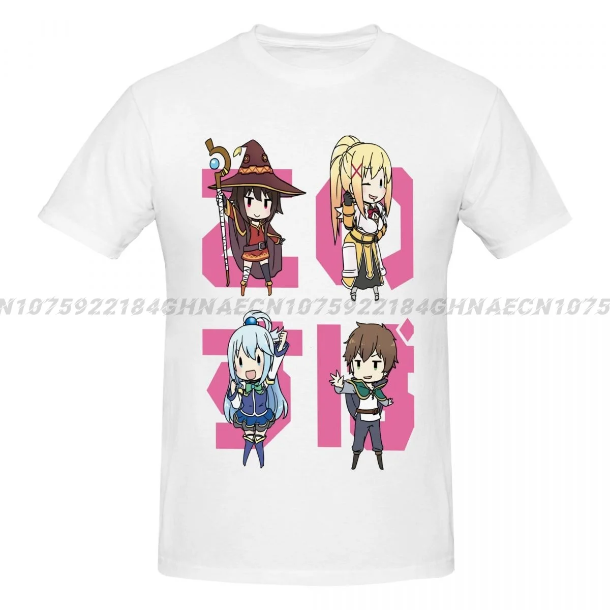 KonoSuba Megumin Kono Subarashii Four Seasons Sports Crewneck Short Sleeve Men's Cotton Large Size T-shirt Loose Tee