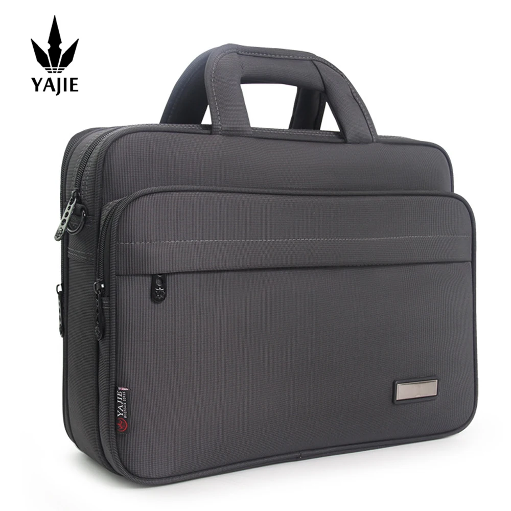 Grote Capaciteit Aktetas Business Mannen 14 Inch Laptop Notebook Tas Canvas Handtassen Schouder Heren Kantoortassen Oxford Stof