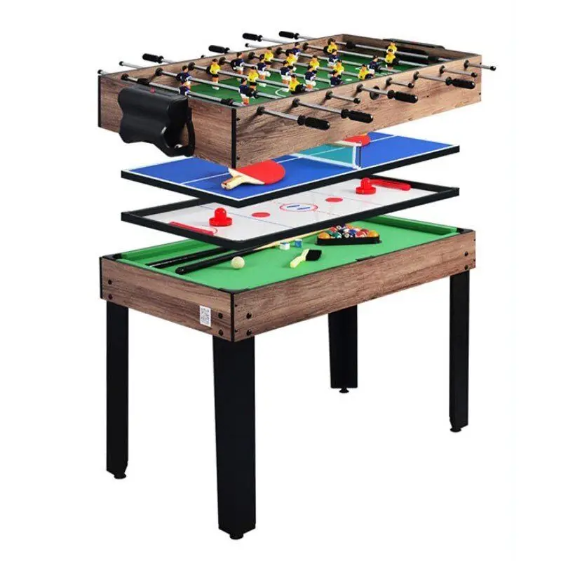 

Factory Sale 4 in 1 Kids Mini Tabletop Pool Billiards Soccer Table Football Table Tennis for Indoor Use Arcade