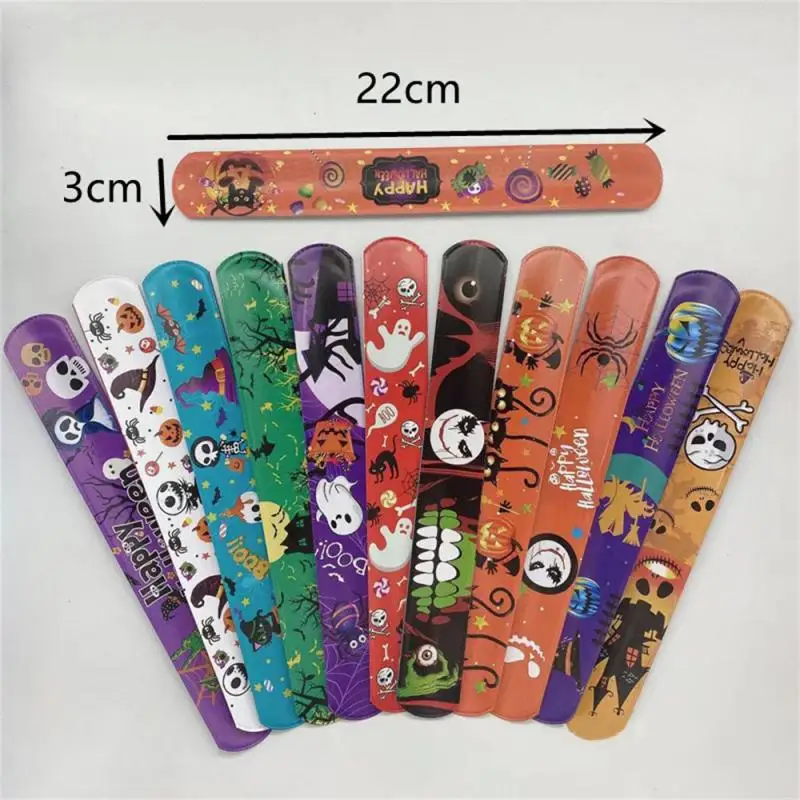 Cartoon Skeleton Wristband Perfect Gift Halloween Decoration Bracelet Unique Design Comfortable Halloween Slap Bracelet Clapping