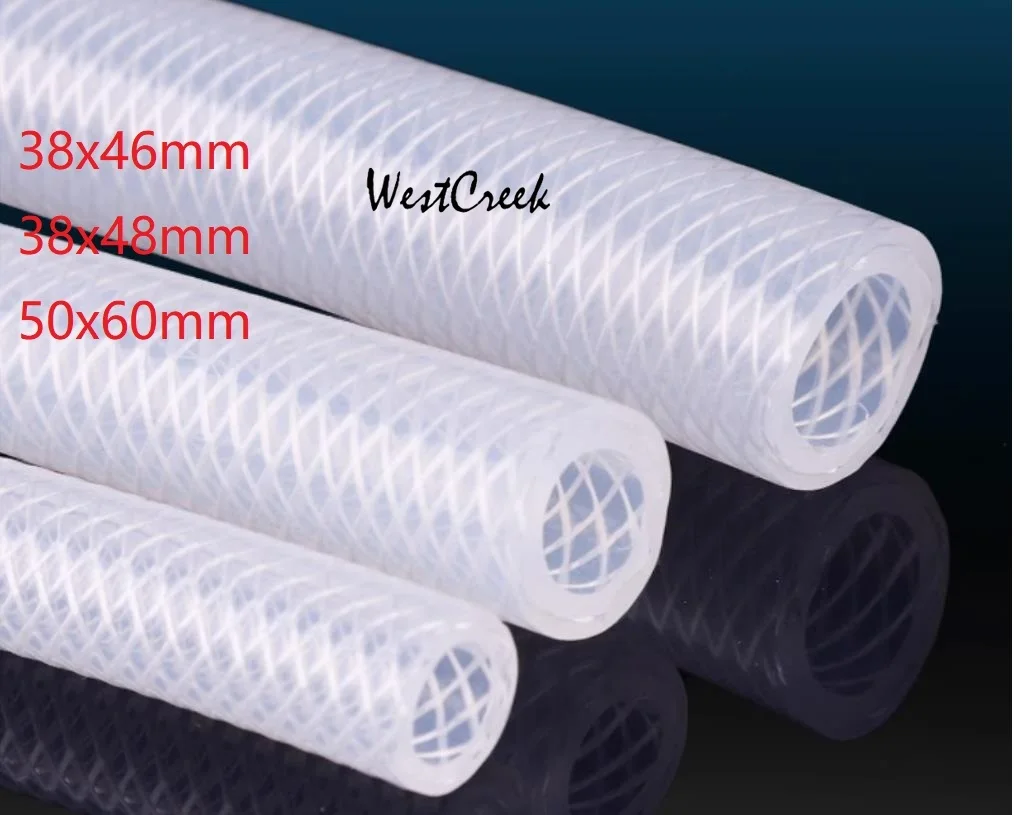 

WESTCREEK 50mm ID braided Silicone tube Enhanced steam explosion-proof threaded hose food grade silicon Corrugated braidd pipe