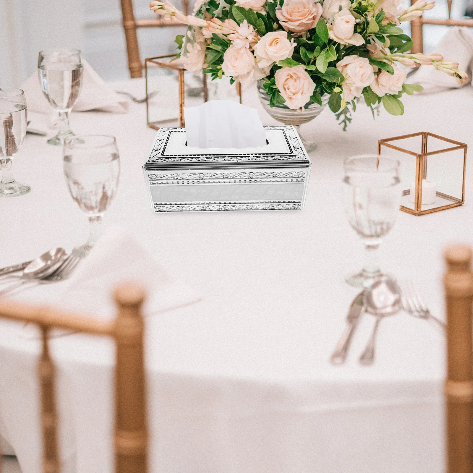 

Tissue Box Cover Rustic Rectangular Napkin Holder For Dining Table European Style Tissue Box Case Tabletop Organizer