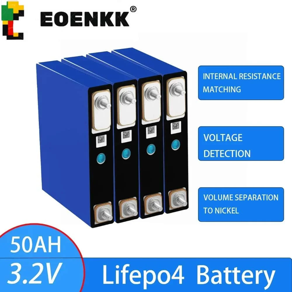 

1-8PCS 3.2V 50Ah Lifepo4 New Rechargeable Battery Pack Solar Energy System for Boats and RV Golf Cart Tax-free in the US and EU