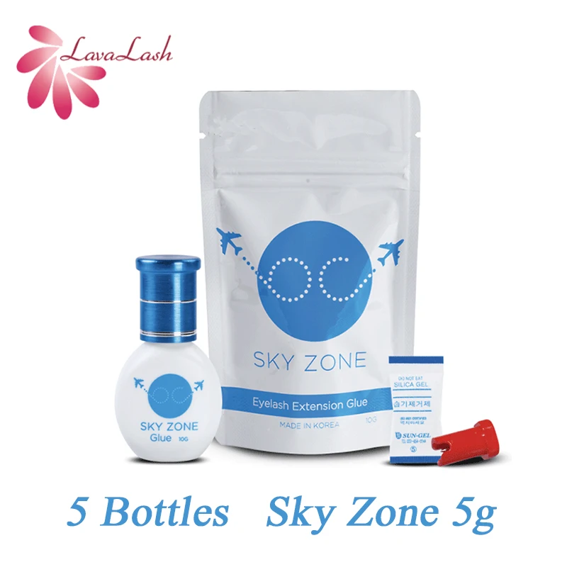 5g Sky Zone Glue Original Korea 1-2s Dry Time Fastest Strongest Eyelash Extensions Glue Most Powerful Keep 6-7weeks 5 bottles