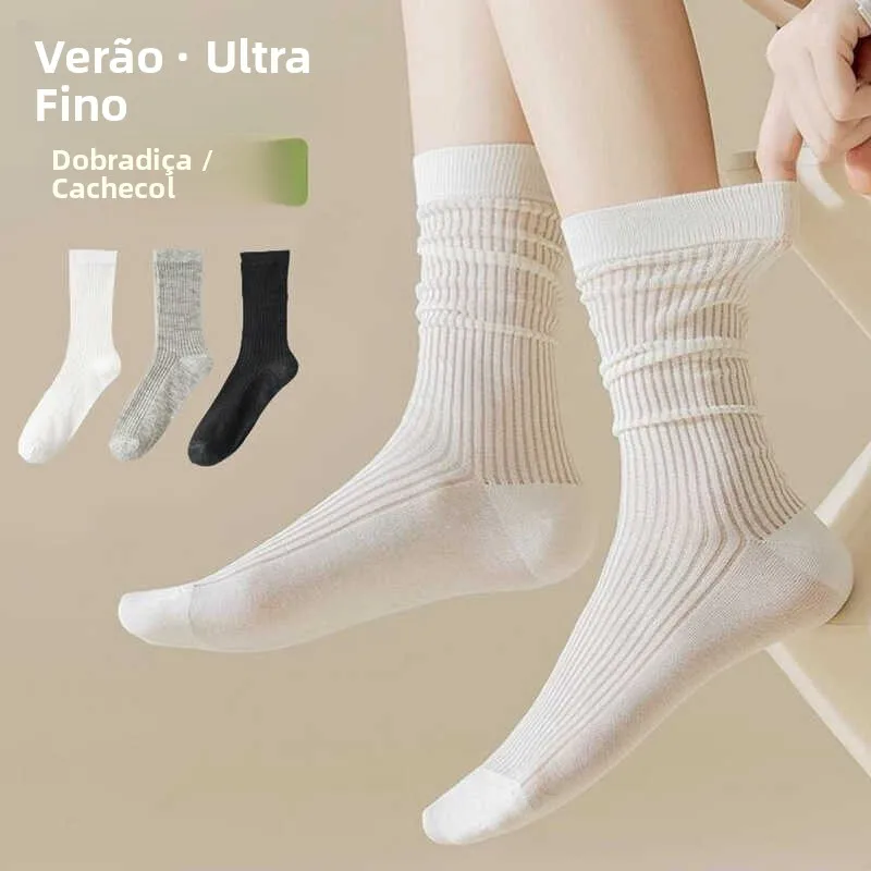 meias-femininas-de-verao-finas-com-listras-largas-estilo-ballet-cor-pura-cano-medio-retro-modernas-versateis-e-que-combi