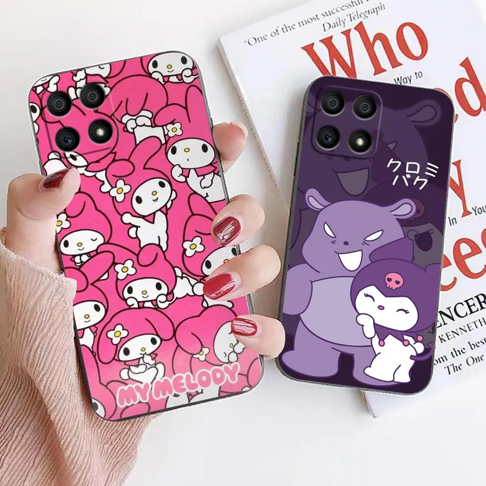 Cat K-Kuromi M-Melody Phone Case For HUAWEI Honor 9X 9 8 8X Max 90 80 70 60 50 30 20 Lite Pro 5G TPU Case Funda Coque Shell Capa