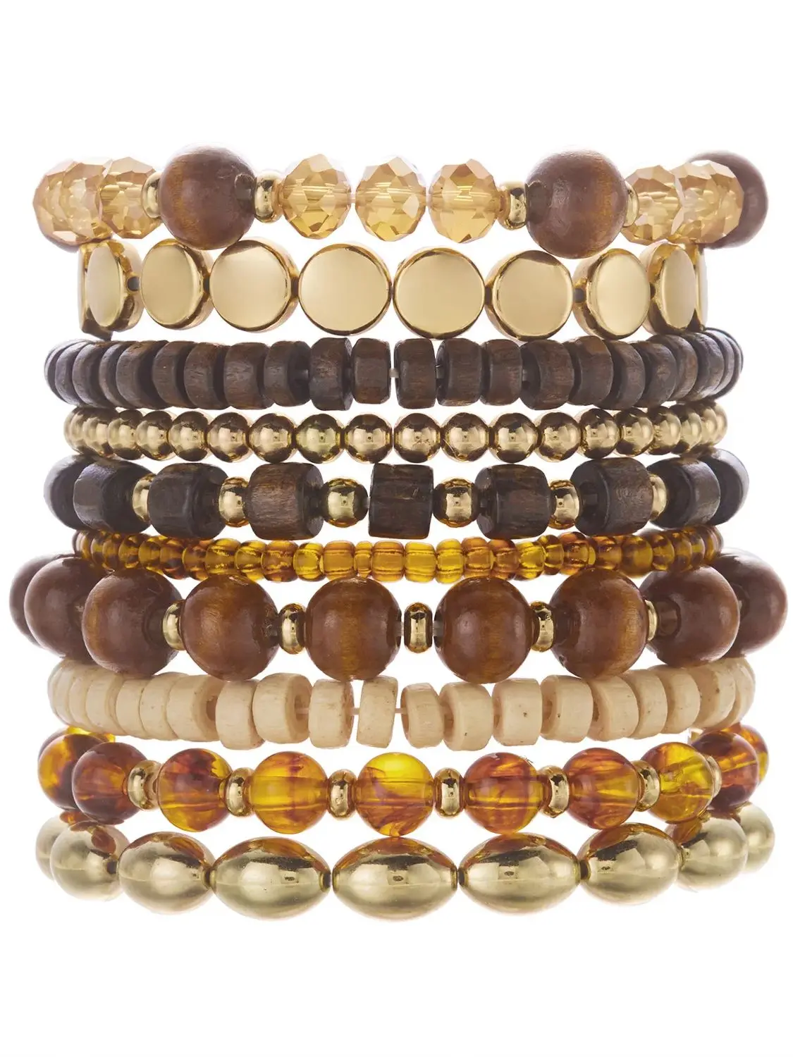 AliExpress Harlermoon 10pcs/Set Bohemian Chic Wood Beaded Mix Bracelet for Women Exquisite Crystal Gravel Bracelets Friendship Jewelry Gifts