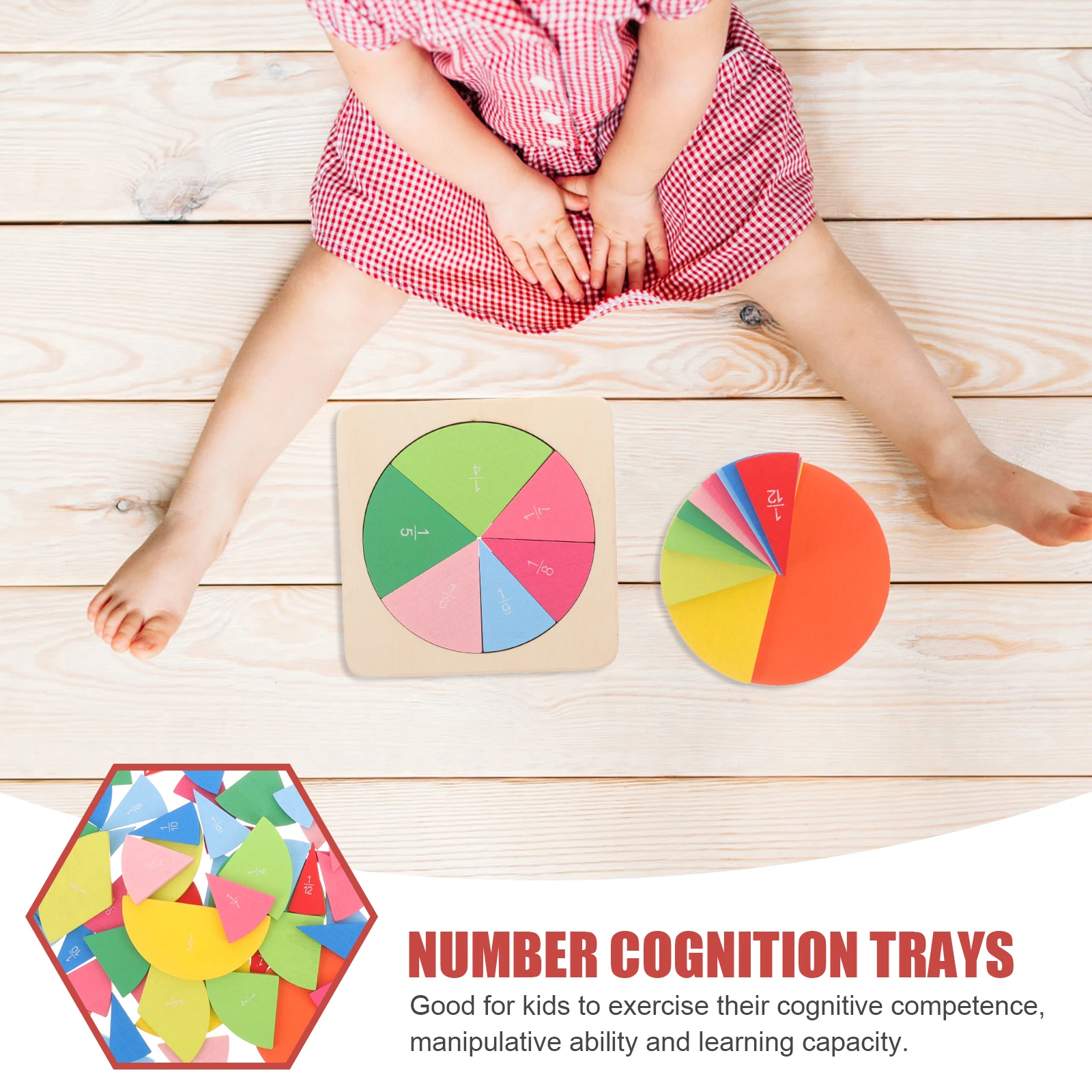 

Mathematical Counter Cognition Toys Children Education for Kids Wooden Number Trays Fraction Bamboo Early Learning