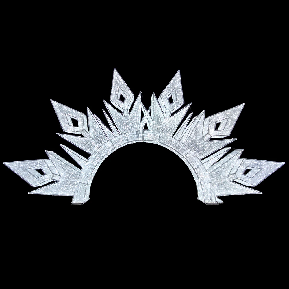 IP65 Customized Outdoor LED 3D Snowflake Arch Motif Light PVC Multi-Color Home Landscape Holiday Decorations Christmas Dimmable