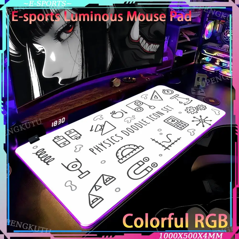 Science Lab Chalkboard Mouse pad Computer desk accessories Rubber Gaming keyboard pad RGB game console mechanical mouse pad