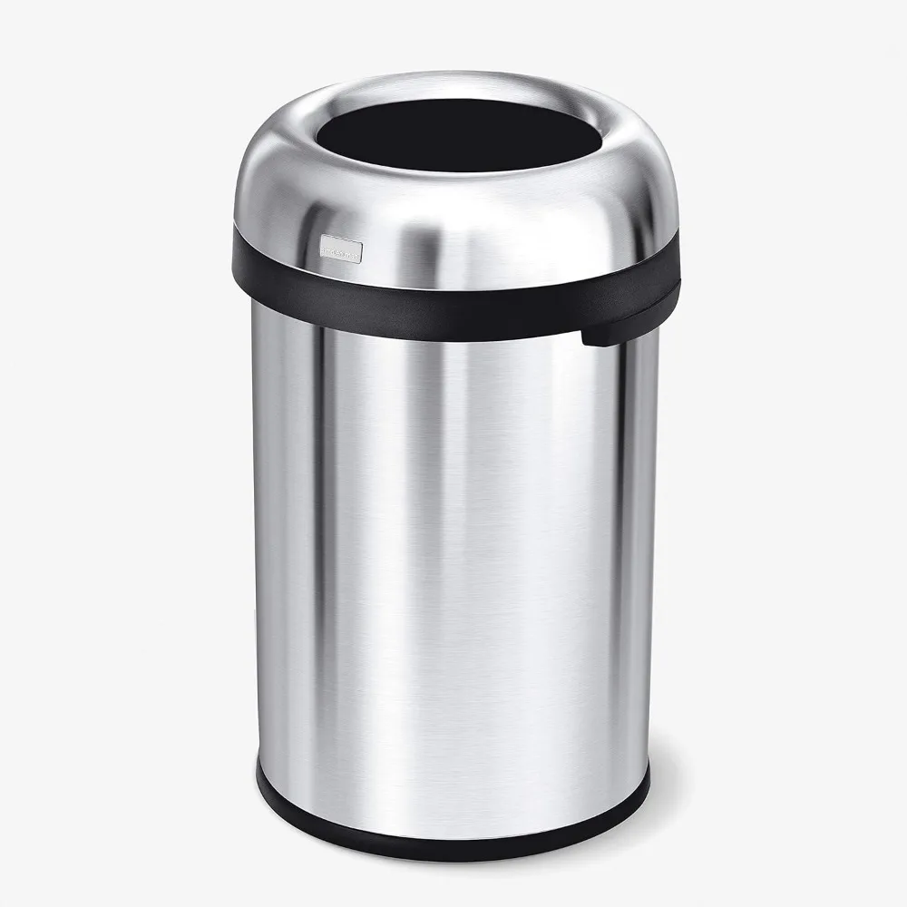 115 Liter / 30 Gallon Bullet Open Top Trash Can Commercial Grade Heavy Gauge, Brushed Stainless Steel