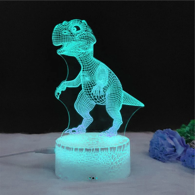 

Nighdn 3D Dinosaur Night Light for Boys Room Decor 7 Color Changes LED Illusion Night Lamp T Rex Dino Toys Gifts for Kids Men