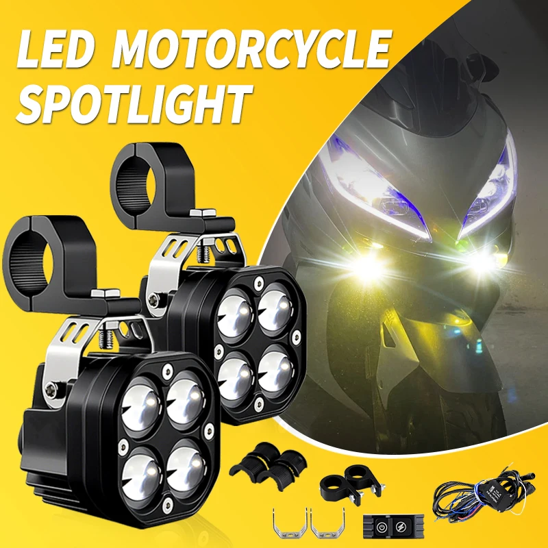

1 комплект M8 светодиодный вспомогательный мотоциклетный прожектор для Suzuki S750 1100F 1250 1300 1400 F 650F 125 150 противотуманная фара дальнего/ближнего света