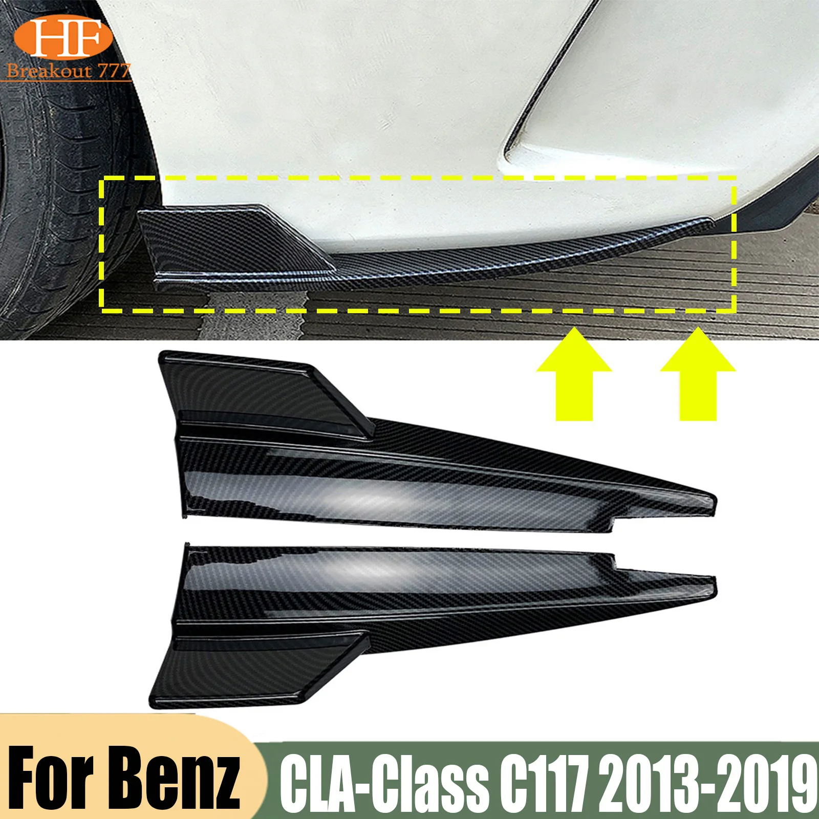 For Mercedes Benz CLA-Class C117 2013-2019 Rear Bumper Spoiler Corner Protector Diffuser Splitter Tuning kits