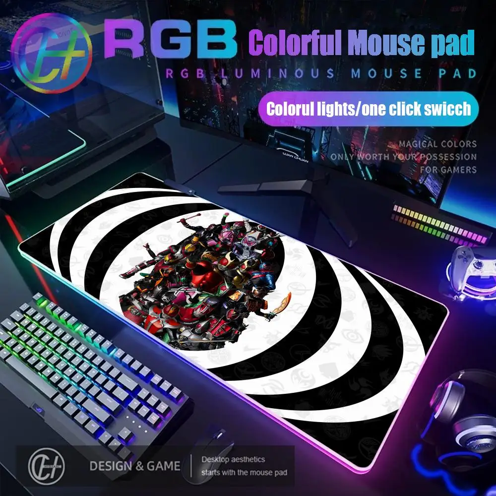 

Игровой коврик для мыши HYBXAXC 900x400 мм с RGB-подсветкой, HD-дизайн, большой размер XXL, Kamen Rider Zi-O DCD RGB