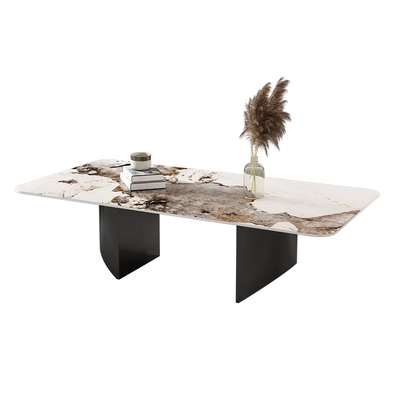

Минималистичный светлый роскошный журнальный столик из каменной плиты для гостиной, бытовой небольшой прямоугольный столик, высококачественный журнальный столик из нержавеющей стали
