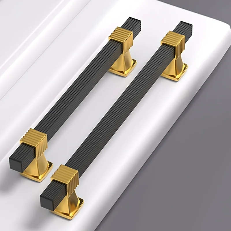 Modern Color-Blocked Cabinet Handle 10 Pack Square Zinc Alloy Light Luxury Pull For Wardrobe Cupboard Furniture Drawer Hardware