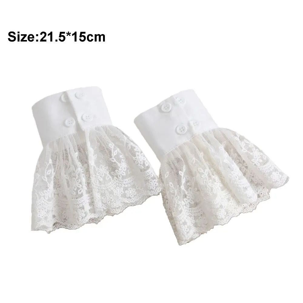 Moda encaje manga falsa Floral dulce manga puños elegante suéter desmontable decoración Otoño Invierno